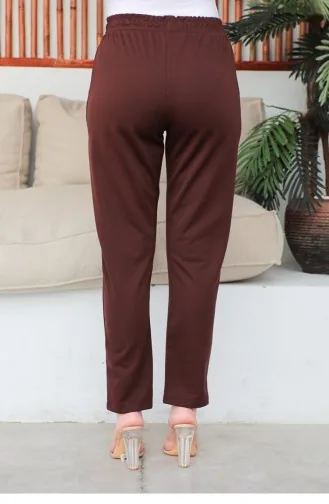 2053Mg Lace-Up Women`s Trousers Brown 9277