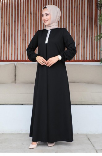 Robe Hijab À Paillettes 2060Mg Noir 9293