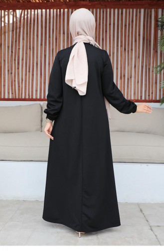 2060Mg Sequined Hijab Dress Black 9293
