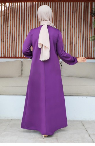 2060Mg Pailletten-Hijab-Kleid Lila 9296