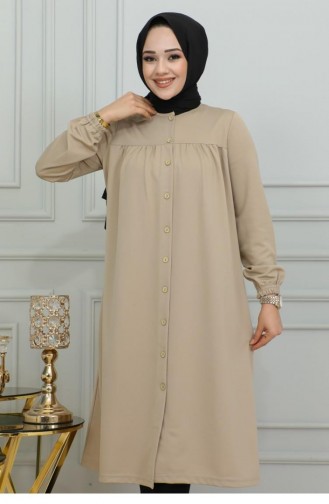 2067Mg Geraffte Hijab-Tunika In Nerz 9841