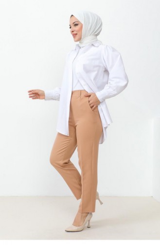 0659Gln Narrow Leg Trousers Stone 9845