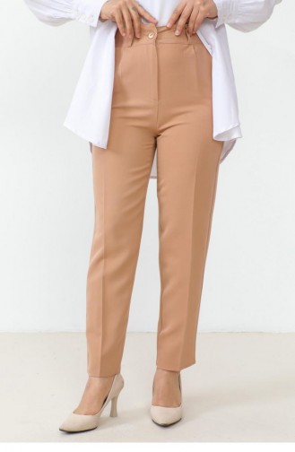 0659Gln Narrow Leg Trousers Stone 9845