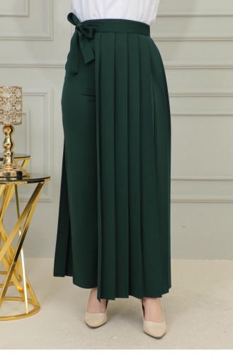 2070Mg Pleated Trousers Skirt Emerald Green 9850