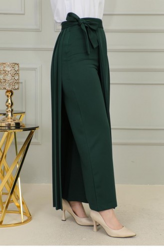 2070Mg Pleated Trousers Skirt Emerald Green 9850