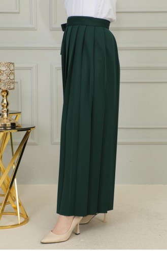 2070Mg Pleated Trousers Skirt Emerald Green 9850