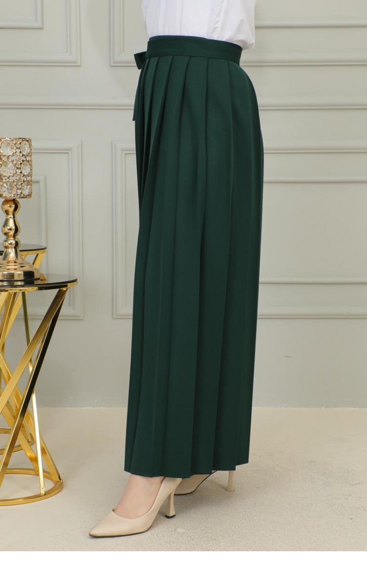 2070Mg Jupe Pantalon Pliss e Vert meraude 9850 Sefamerve