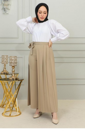 2070Mg Pleated Trousers Skirt Mink 9851