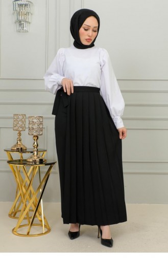 2070Mg Pleated Trousers Skirt Black 9852