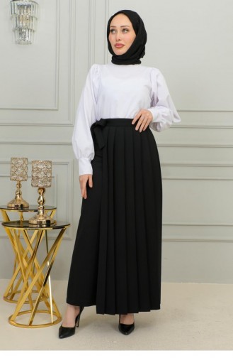 2070Mg Pleated Trousers Skirt Black 9852
