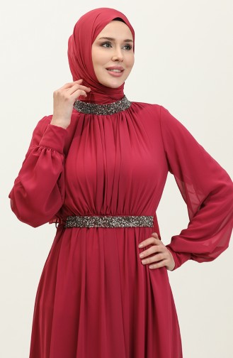 Stoned-Plissee-Abendkleid 5339A-09 Fuchsia 5339A-09