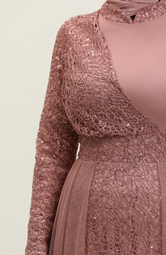 Sequined Evening Dress 5345A-03 Powder 5345A-03