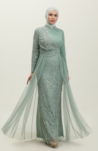 Robe De Soirée A Paillettes 5345A-04 Vert 5345A-04