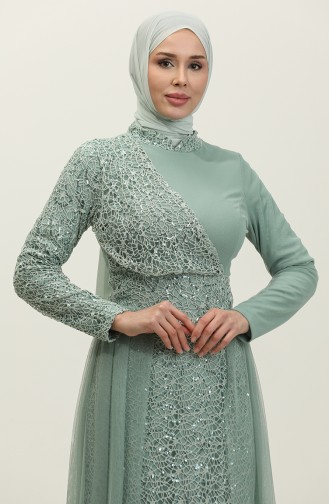 Robe De Soirée A Paillettes 5345A-04 Vert 5345A-04