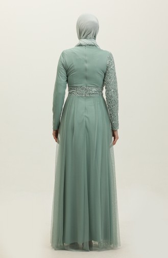 Robe De Soirée A Paillettes 5345A-04 Vert 5345A-04