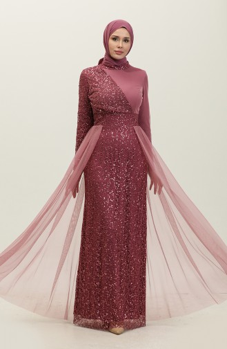 Robe De Soirée A Paillettes 5345A-05 Rose Poudré 5345A-05