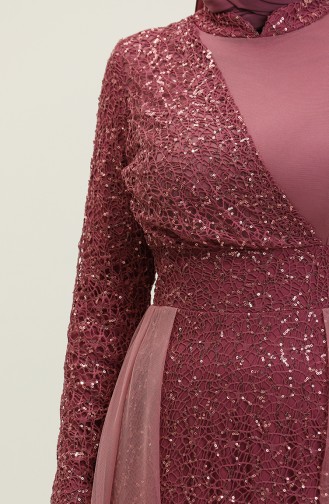 Robe De Soirée A Paillettes 5345A-05 Rose Poudré 5345A-05