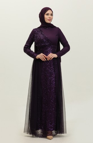 Robe De Soirée A Paillettes 5345A-06 Pourpre 5345A-06