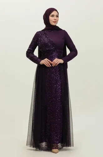 Abendkleid Mit Pailletten 5345A-06 Lila 5345A-06