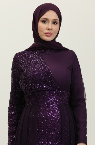 Robe De Soirée A Paillettes 5345A-06 Pourpre 5345A-06