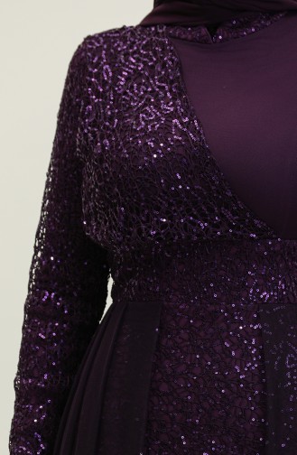 Sequined Evening Dress 5345a-06 Purple 5345A-06