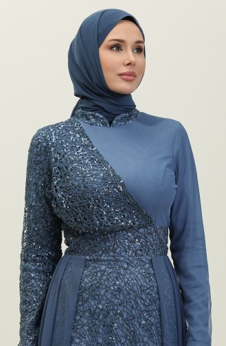 Robe De Soirée A Paillettes 5345A-07 Indigo 5345A-07