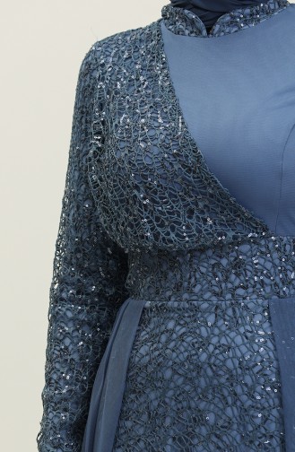 Robe De Soirée A Paillettes 5345A-07 Indigo 5345A-07