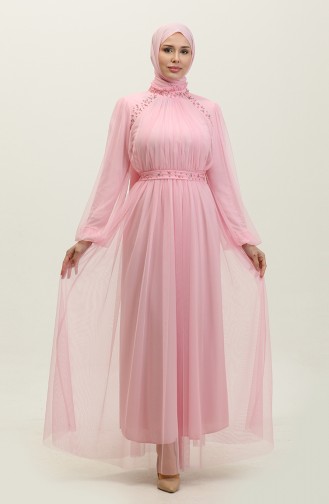 Bead Embroidered Evening Dress 6208-02 Pink 6208-02