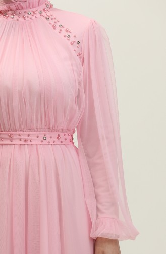 Robe De Soirée Brodée Perlée 6208-02 Rose 6208-02