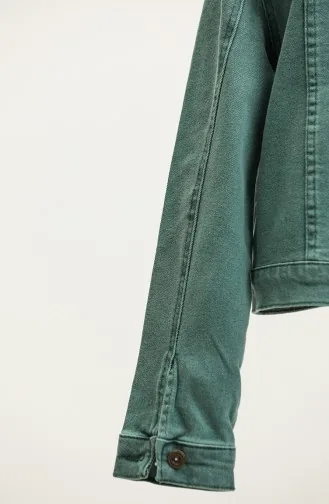 Veste Jean Courte Boléro Boutonné 4001-01 Vert 4001-01