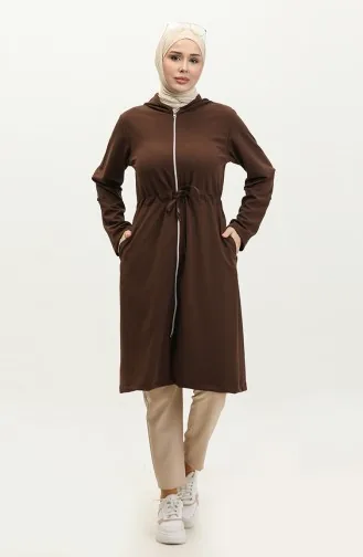  Azra Cape Met Trekkoord En Capuchon 0328-02 Bruin 0328-02