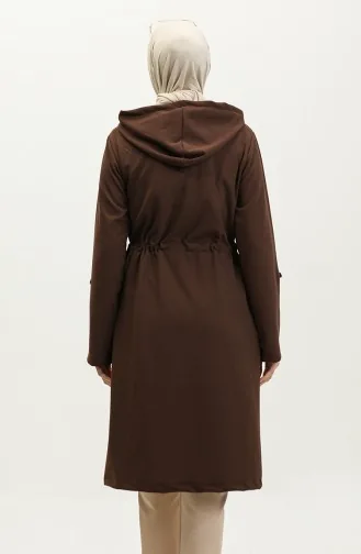  Azra Cape Met Trekkoord En Capuchon 0328-02 Bruin 0328-02