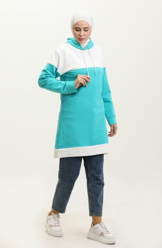 Sweat A Capuche 23116-01 Turquoise 23116-01