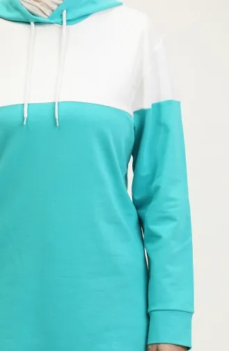 Sweatshirt Met Capuchon 23116-01 Turkoois 23116-01