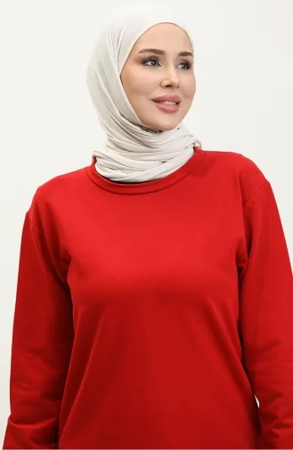 Crew Neck Sweatshirt 23124-01 Red 23124-01