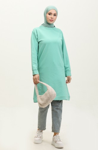 Sweatshirt Met Ronde Hals 23124-04 Watergroen 23124-04