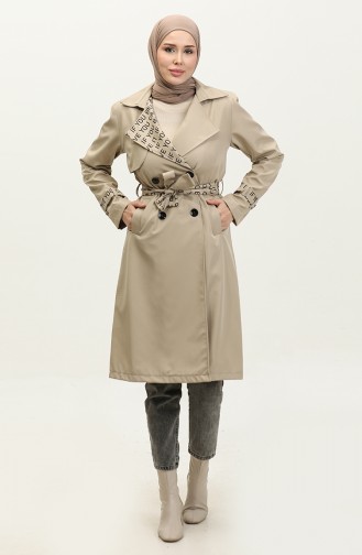 Printed Raincoat Trench Coat Stone K335 693