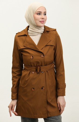 Seizoensgebonden Trenchcoat Voor Dames Bruin 6614.Taba