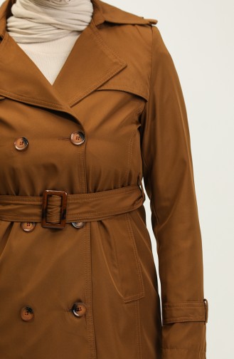 Seizoensgebonden Trenchcoat Voor Dames Bruin 6614.Taba