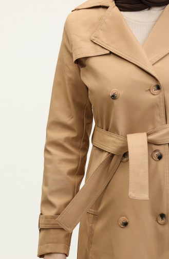 Middelgrote Gevoerde Trenchcoat Voor Dames Camel 6825.Kamel