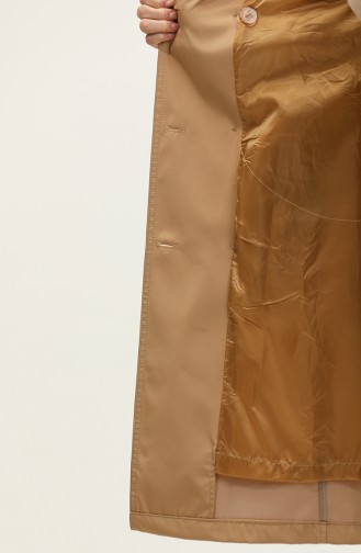 Middelgrote Gevoerde Trenchcoat Voor Dames Camel 6825.Kamel