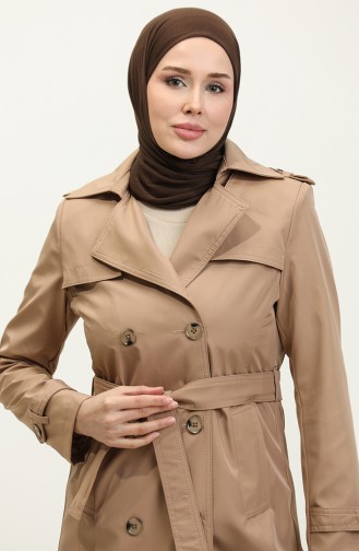 Medium Size Women`s Lined Trench Coat Mink 6825.Vizon