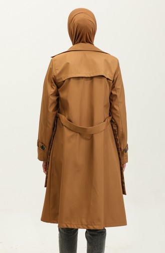 Printed Raincoat Trench Coat Camel K335 690
