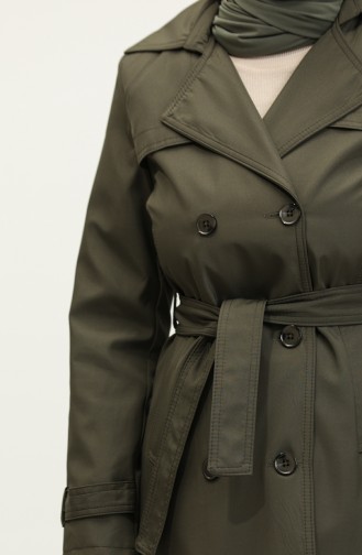 Mittelgroßer Gefütterter Trenchcoat Für Damen In Khaki 6825.Haki