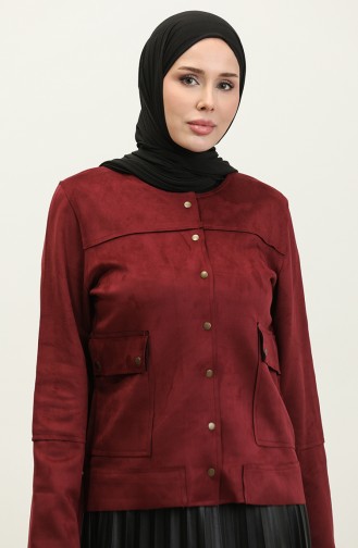 Snap Suede Jacket Claret Red C45 680