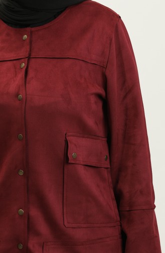 Veste En Daim Snap Rouge Claret C45 680