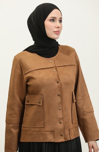 Snap-Wildlederjacke Camel C45 681