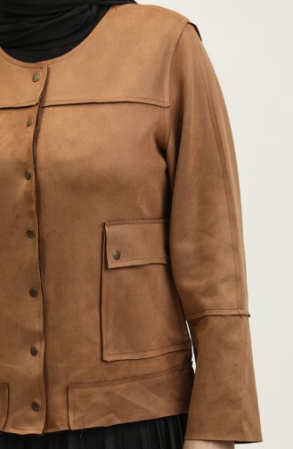 Snap Suede Jacket Camel C45 681