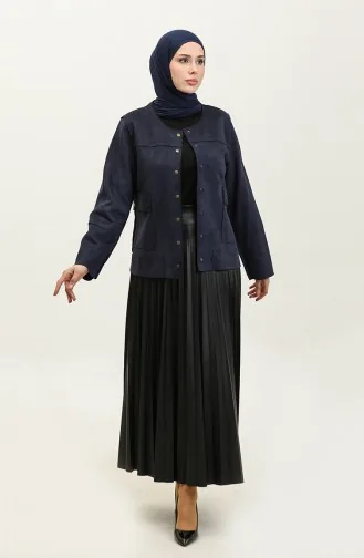 Snap Suede Jacket Navy Blue C45 684