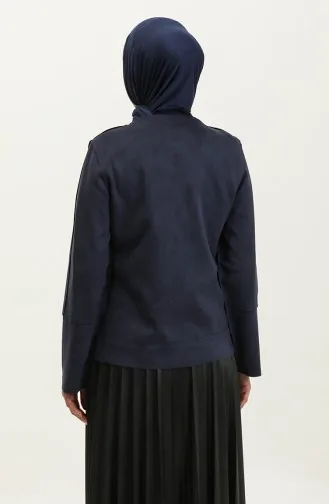 Snap Suede Jacket Navy Blue C45 684